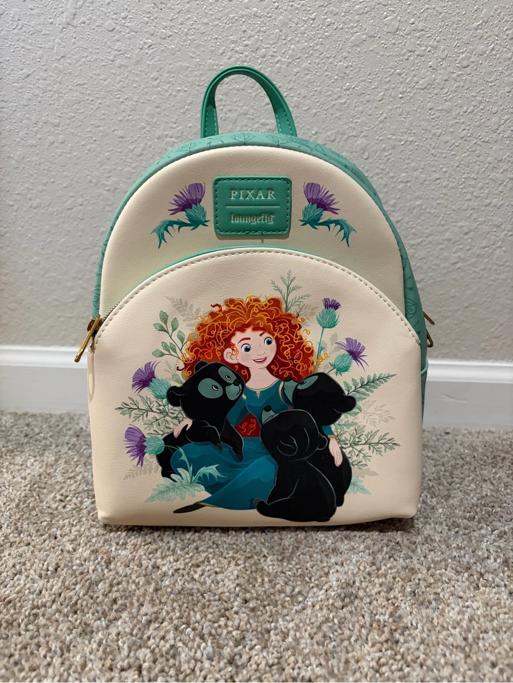 Loungefly Cream & Teal Pixar Merida Mini Backpack